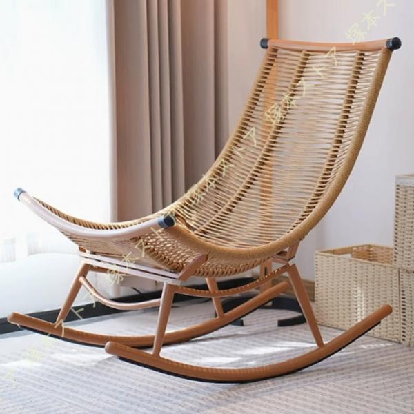 [Release date: June 5, 2025]製品仕様：商品名：籐織りボートロッキングチェア製品素材生地：PE籐スタイル：北欧洗浄方法：拭き取り可能場所：バルコニー、寝室、屋外、カフェ。サイズ：75*60*95=織りロッキングチェ...
