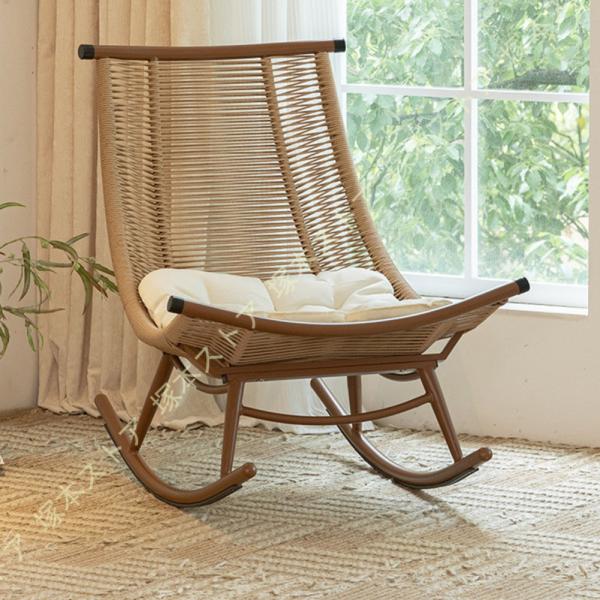 ロッキングチェア ラタン調 籐ロッキングチェア 戸外籐揺り椅子 昼寝