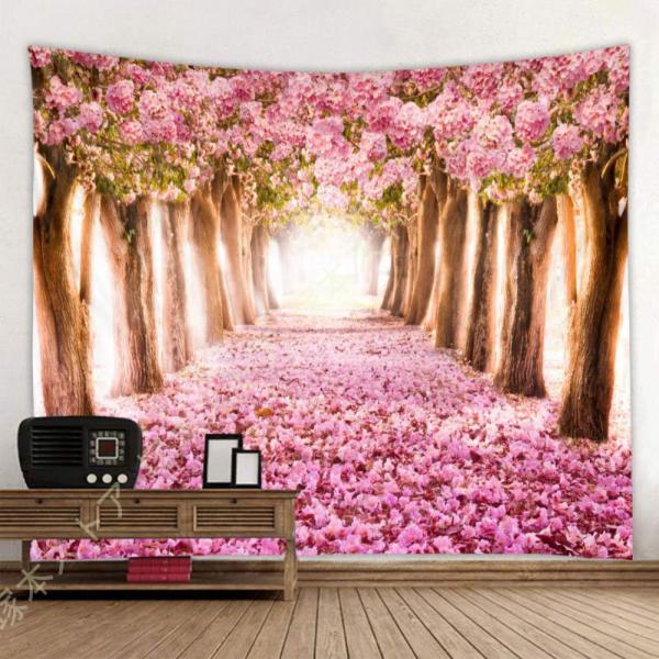 タペストリー 壁掛け おしゃれ インテリア 花 桜 自然風景 飾り ツリー フラワー ナチュラル 背景布 多機能 ファブリック装飾用品 ホームデコレーション