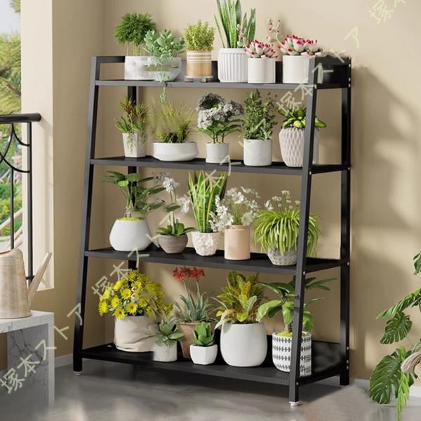 フラワースタンド プランタースタンド 園芸ラック アイアン 植木鉢 ブラック 花台 フラワースタンド アイアン 4段 プランタースタンド 鉢植え