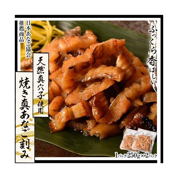 穴子 アナゴ 天然真あなご使用！ 焼き真あなご刻み 1P（250g）×2P 合計500g 送料無料
