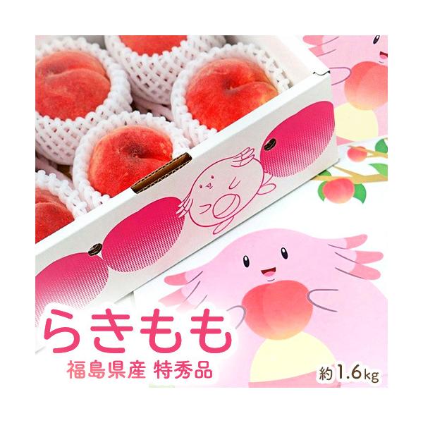 らきもも 福島県産 桃 特秀品 風袋込 約1.6kg（5〜8玉）※常温 JA