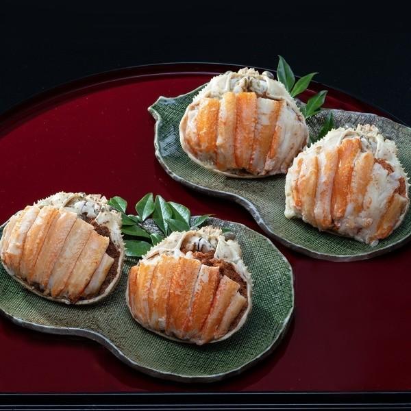 子持ち蟹 甲羅盛り (中) 山陰浜坂産 4個 （1個 60〜70g） セコガニ （本ズワイガニのメス） ※冷凍
