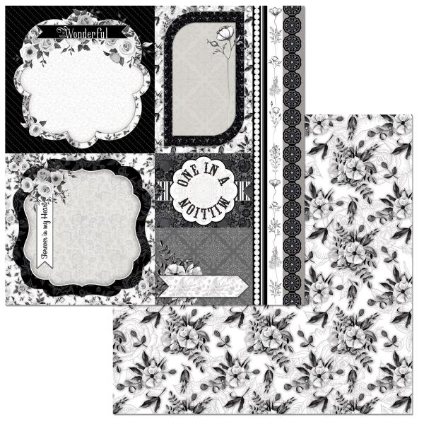 BoBunny (ボバニー) パターンペーパー Black Tie Affair - 12 x 12 - Romance 7310139