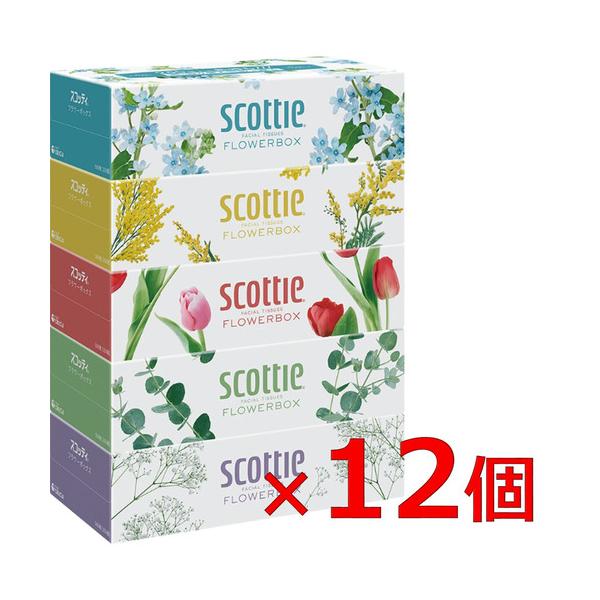 他サイト： クレシア 【ケース販売】 スコッティティシュー フラワーボックス 250組 5箱ｘ12パックの商品画像