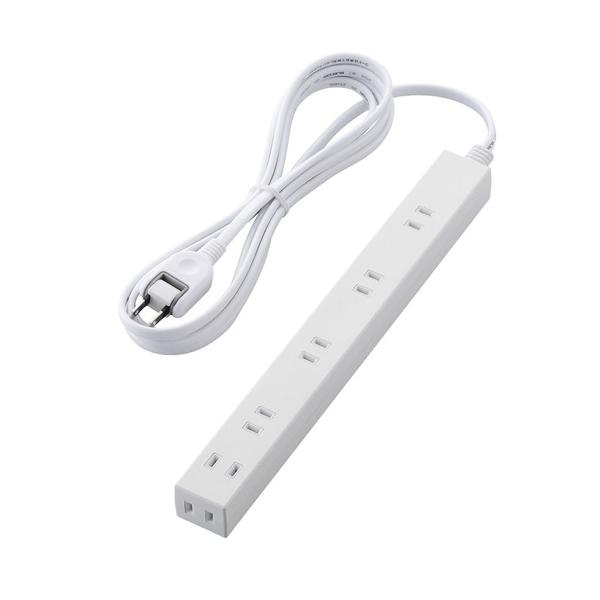 他サイト： エレコム T-NSLK-2630WH 電源タップ 3.0m 広々設計 差込口間隔約58mm 雷ガード 雷サージ吸収12500V ホコリシャッター付き 6個口 ホワイトの商品画像