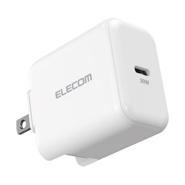 エレコム ACDC-PD2130WH ノートPC用ACアダプター USB充電器 USB Power Delivery認証 30W USB-C1ポート スイングプラグ ホワイト