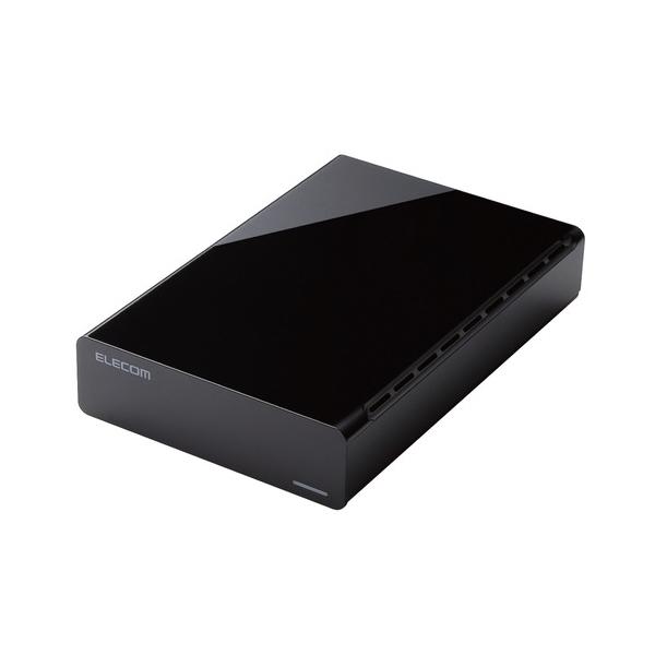 エレコム ELD-HTV080UBK 外付けHDD 8TB テレビ録画用 4K対応 据え置き型 24時間連続録画・地デジ約1000時間 静音ファンレス USB3.2 Gen1 ブラック