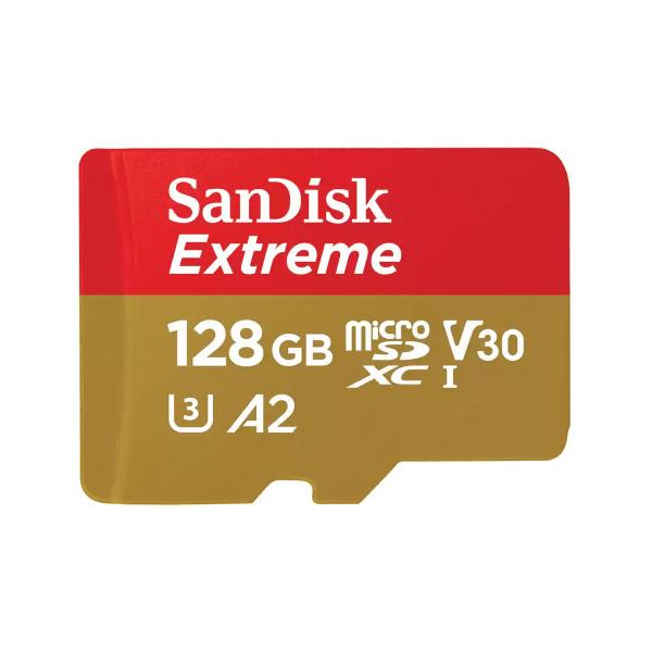 SanDisk サンディスク 読込速度最大190MB/s　Extreme microSDXCカード Class10 UHS-I U3 V30 A2対応 海外パッケージ 128GB ▼規格：microSDXC ▼容量：128GB ▼転送速度：...