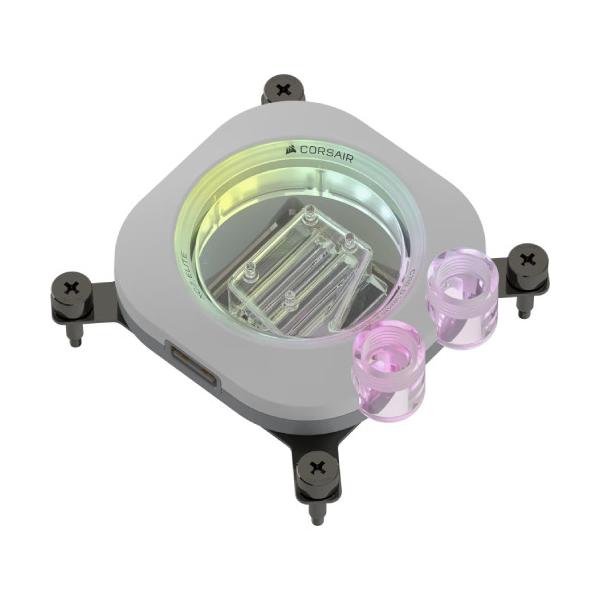 CORSAIR コルセア ファン、CPUクーラー、その他内蔵コンポーネントを自動的に検出 ▼種類：CPU用ブロック ▼対応フィッティング：G1/4 ▼色：ホワイト