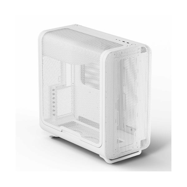 HYTE 曲面メッシュパネル搭載 ラウンドデザインE-ATX対応PCケース ▼カラー：ホワイト ▼サイドパネル：メッシュ ▼対応マザー形式：E-ATX、ATX 、Micro ATX、Mini-ITX ▼重量：10.7kg ▼5インチベイ：0...