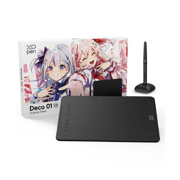 Deco 01 V2 2023年イラストコンテスト最優秀賞パッケージデザイン 10x6.25インチ 有線 ペンタブレット（製品保証18か月）