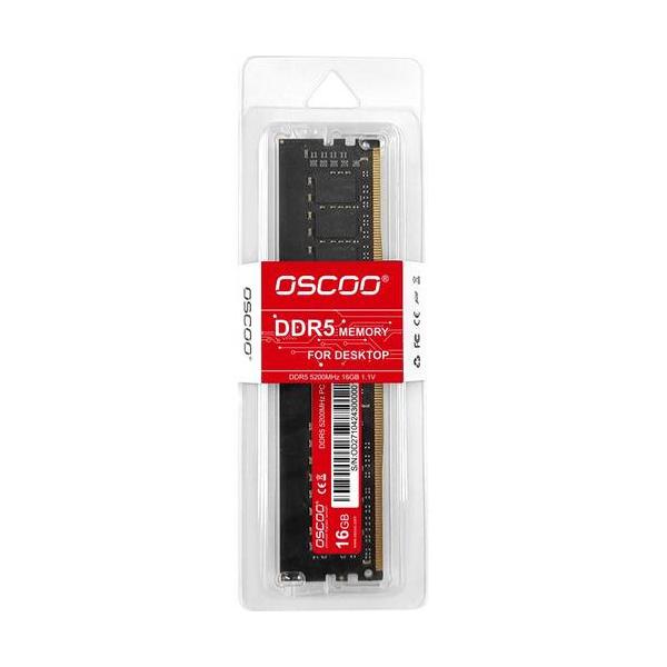 OSCOO DDR5 5600 16GB (16GBx1)　U-DIMM 1.1v　メーカー保証3年 ▼対応：DDR5-5600 (PC5-44800) ▼容量：16GB（1枚） ▼動作電圧：1.1V ▼カラー：ブラック ▼保証期間：3年