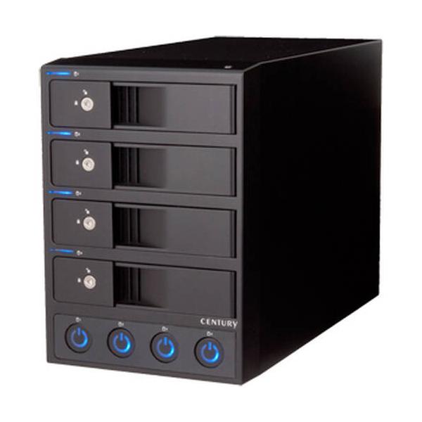 CENTURY センチュリー 独立電源スイッチ搭載、USB3.2 Gen1接続 3.5インチHDDを4台搭載可能なHDDケース ▼幅：130mm ▼奥行：260mm ▼高さ：185mm