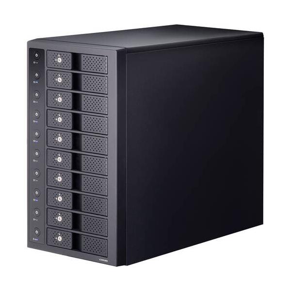 CENTURY センチュリー 3.5インチSATA HDDを最大10台まで搭載可能 外付けHDDケース ▼ドライブベイ数：10 ▼幅：180mm ▼奥行：385mm ▼高さ：330mm
