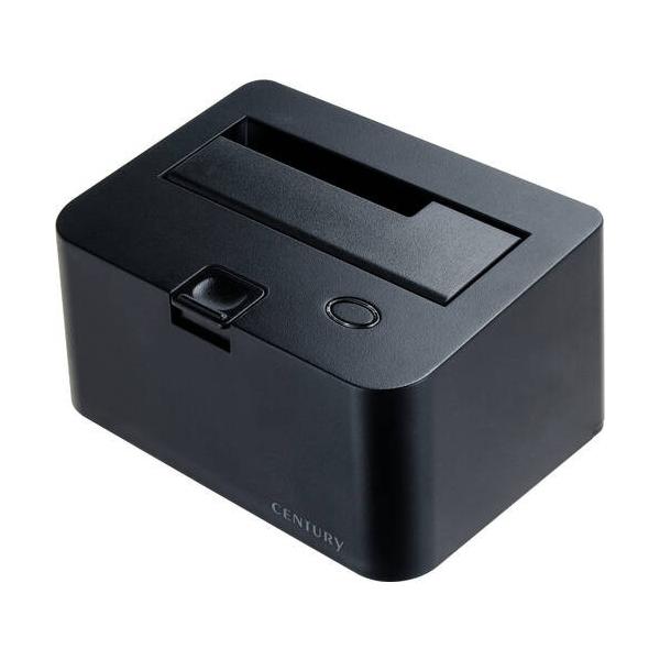 CENTURY センチュリー USB3.2 Gen1接続対応、2.5インチ＆3.5インチSATA HDD/SSDを上から差し込むHDDケース ▼幅：134mm ▼奥行：94mm ▼高さ：68mm