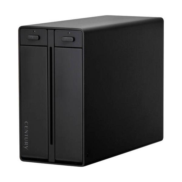 CENTURY センチュリー USB3.2 Gen2 Type-C接続、RAID機能搭載、3.5インチHDDを2台搭載できるHDDケース ▼ドライブベイ数：2 ▼幅：80mm ▼奥行：189mm ▼高さ：144mm