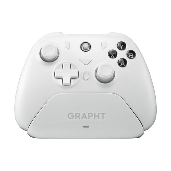 GRAPHT スティック・十字キーの交換や背面ボタンの割り当てによる、クイックカスタム可能なゲームパッド ▼接続：USB / Bluetooth ▼幅：154mm ▼奥行：59mm ▼高さ：111mm