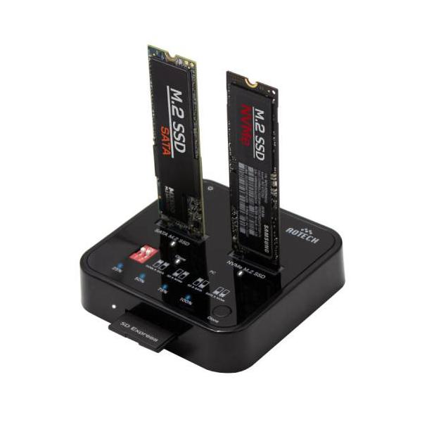 Aotech アオテック PCレスでワンタッチ複製 M.2 SSDやSDカードが使える クローンスタンド ▼幅：79mm ▼奥行：76mm ▼高さ：18mm