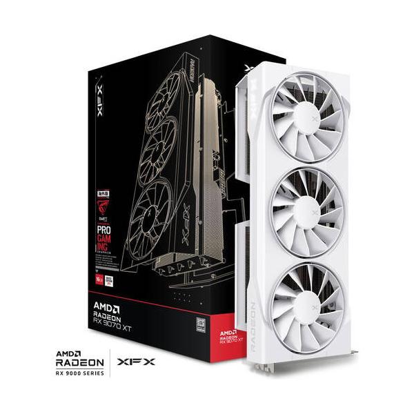 XFX エックスエフエックス Radeon RX 9070 XT搭載　グラフィックボード ▼ビデオチップ：Radeon RX 9070 XT ▼コアクロック：2970MHz ▼搭載メモリ：16GB GDDR6