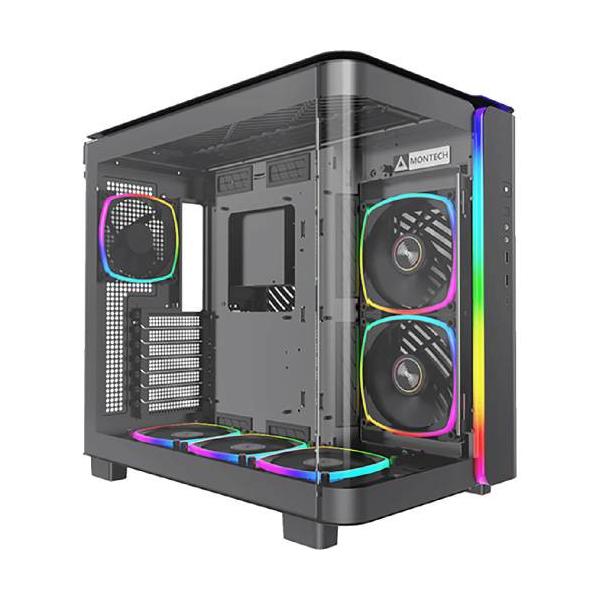 MONTECH 曲面ピラーレス ATX対応PCケース ▼カラー：ブラック系 ▼ピラーレス：対応 ▼サイドパネル：ガラス ▼対応マザー形式：ATX 、Micro ATX 、Mini-ITX ▼5インチベイ：0 ▼内部3.5インチベイ：5(2....