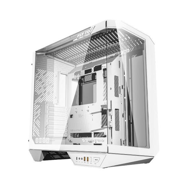 darkFlash ピラーレス　デュアルチャンバー構成 大型GPUを支えるスライド型ステイを搭載　ASUS社BTF規格マザーボードに対応　PCケース ▼カラー：ホワイト ▼ピラーレス：対応 ▼サイドパネル：ガラス ▼背面コネクタ：対応 ▼対...