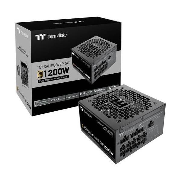 Thermaltake サーマルテイク ATX 3.1＆PCIe GEN 5.1規格対応 80PLUS GOLD認証 1200W電源 ▼規格：ATX12V Ver 3 ▼定格出力：1200W ▼80PLUS認証：GOLD ▼奥行：140mm