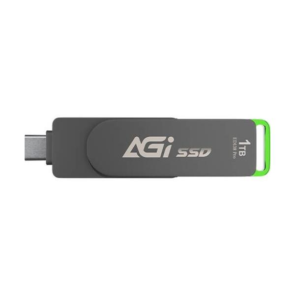 AGI ED138 Pro ポータブル SSD ▼容量：1TB ▼インターフェース：USB3.2 Gen.2 ▼規格：スティック ▼最大読み込み速度：550MB/s ▼最大書き込み速度：500MB/s