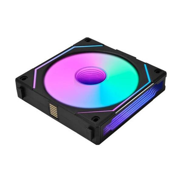 Lian Li リアンリー インフィニティミラーを搭載した120mm反転ファン ▼サイズ：12cm ▼（最大）ファン回転数：2100rpm ▼LED：ARGB ▼フレームカラー：ブラック系 ▼接続方式：4pin (PWMファン)