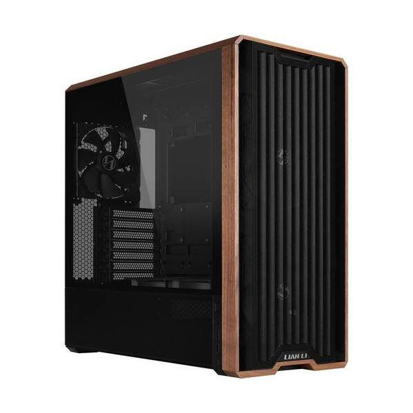 Lian Li リアンリー 新的な冷却設計とリアルウッドのアクセントを組み合わせたミドルタワーケース ▼カラー：ブラック系 ▼サイドパネル：ガラス ▼背面コネクタ：対応 ▼対応マザー形式：SSI EEB、E-ATX、ATX、Micro AT...