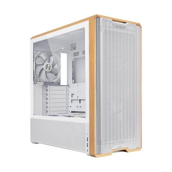 Lian Li リアンリー 新的な冷却設計とリアルウッドのアクセントを組み合わせたミドルタワーケース ▼カラー：ホワイト ▼サイドパネル：ガラス ▼背面コネクタ：対応 ▼対応マザー形式：SSI EEB、E-ATX、ATX、Micro ATX...