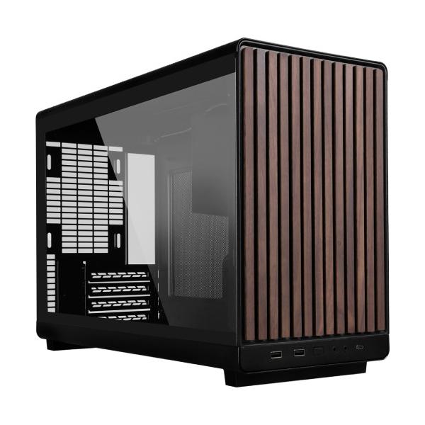 Lian Li リアンリー 木製フロントパネルを搭載 強化ガラスサイドパネル MicroATX対応PCケース ▼カラー：ブラック系 ▼サイドパネル：ガラス ▼対応マザー形式：Micro ATX 、Mini-ITX ▼重量：5.1kg ▼内部...