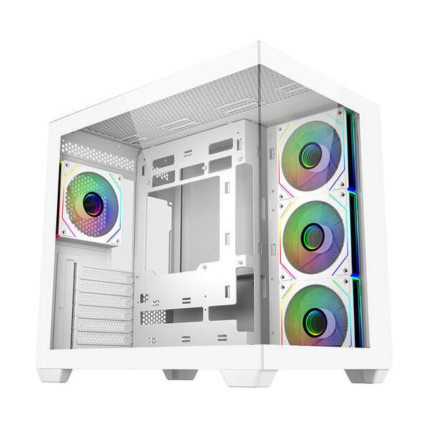 CoolerMaster クーラーマスター 270°シームレスガラス採用 デュアルチャンバーATXショーケースビルドPCケース ▼カラー：ホワイト ▼ピラーレス：対応 ▼サイドパネル：ガラス ▼対応マザー形式：ATX 、Micro ATX ...