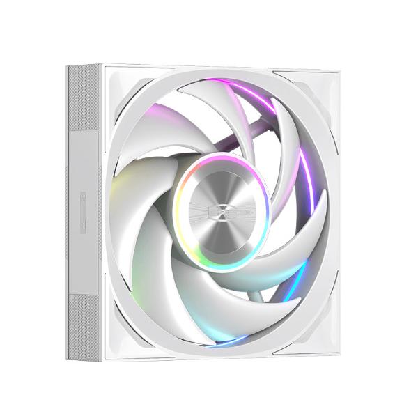 CPS 28mm厚 ワイヤレス対応 3つのモードを備えたスピードコントロール 120mm角ファン ▼サイズ：12cm ▼（最大）ファン回転数：3000rpm ▼LED：ARGB ▼フレームカラー：ホワイト ▼接続方式：4pin (PWMファン)