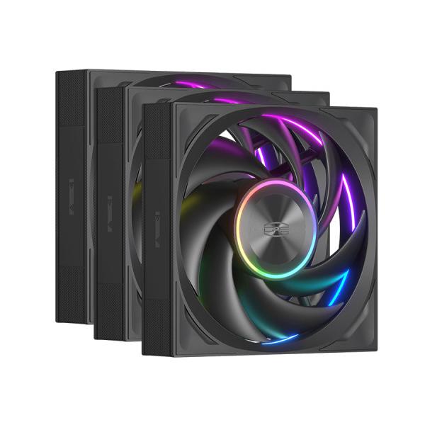 CPS 28mm厚 ワイヤレス対応 3つのモードを備えたスピードコントロール 120mm角ファン 3個パック ▼サイズ：12cm ▼（最大）ファン回転数：3000rpm ▼LED：ARGB ▼フレームカラー：ブラック系 ▼接続方式：4pin...