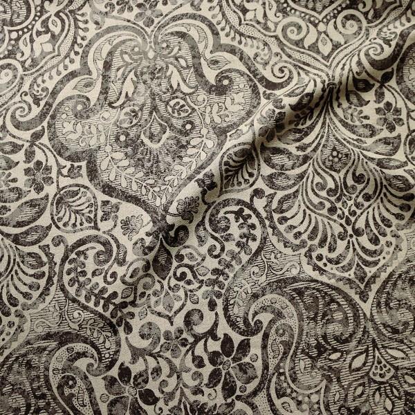 生地 Stof ストフ ペイズリー ブラウン 葉模様 リネン生地 150cm巾 最低単位30cm 10cm単位の切り売り つくる楽しみ L つくる楽しみyahoo 店 通販 Yahoo ショッピング