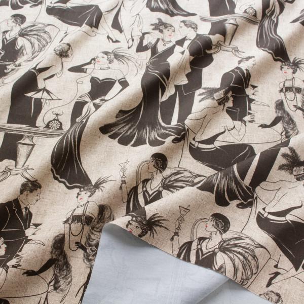 輸入生地 スペイン輸入 大柄デジタルプリント オックス生地 約巾