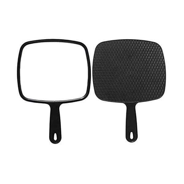 【大きい手鏡】お化粧の時に役立つ大きい手鏡です。理髪店や美容院などにもご使用いただけます。【引っ掛け穴有り】持ち手部分にフックなどに引っ掛ける穴があります。【商品詳細】サイズ：約31.5cm x 23cm x 0.8 cm、材質：ABS製【...