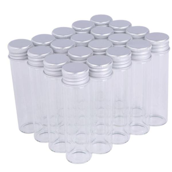 【使用用途多数】小物の保管や小分けに便利なアルミ蓋付きの小瓶です。手芸用ビーズ、アクセサリーの金具類、アロマオイルなど様々なものを小分けにできます。【液体保管にも】アルミ製の蓋付きなので液漏れの心配がありません。【商品詳細】本体：20個入り...