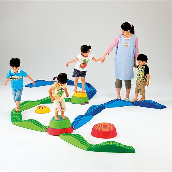 平均台セット 複合バランス遊具 レインボーバランスストーン + 平均台セット 複合バランス遊具 レインボーバランスストーン +