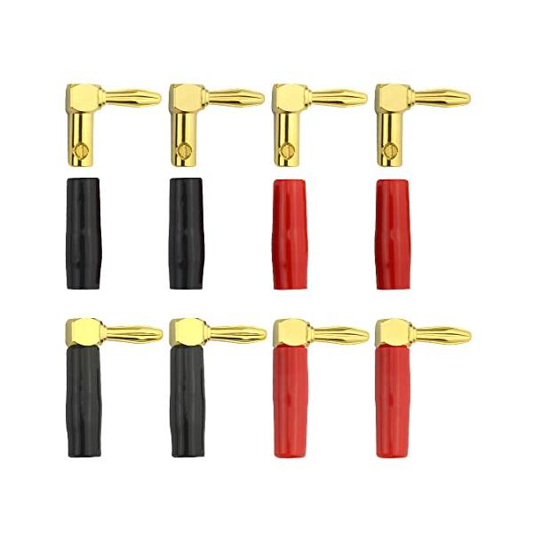 ★併売のため、在庫切れの際はご了承ください。発送委託により倉庫業者がお届けする場合がございます★4mm 90度直角スクリュータイプバナナプラグ、20AWG-8AWGスピーカーケーブルコネクタに最適。材質:銅 + 24K金メッキ。ネジ式コネク...