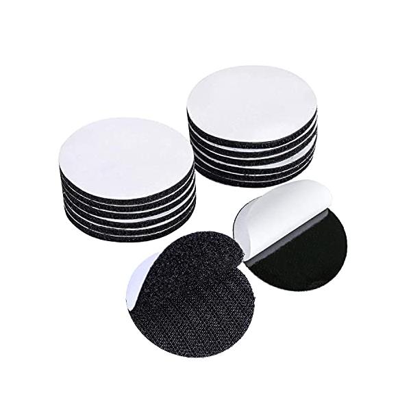 ★併売のため、在庫切れの際はご了承ください。発送委託により倉庫業者がお届けする場合がございます★【サイズ】オスメスセット， 円形の直径50mm 20枚 黒【強力な粘着性】裏に粘着性が強力なテープが付き、木製、ガラス、金属、プラスチック、紙、...