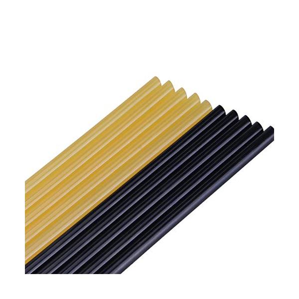 ★併売のため、在庫切れの際はご了承ください。発送委託により倉庫業者がお届けする場合がございます★セット内容：黒色＆黄色 グルースティック各10本。サイズ：直径：7mm*長さ270mm。凹み修復用接着剤、強力粘着グルーガン用のスティックです。...