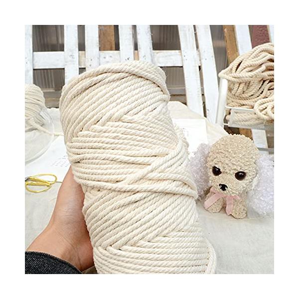 ★併売のため、在庫切れの際はご了承ください。発送委託により倉庫業者がお届けする場合がございます★【商品仕様】：サイズ：長さ：100M、太さ：5MM、素材：100％天然コットン、6本撚り（10ストランド毎撚り）【天然綿ロープ】：100％純綿糸...