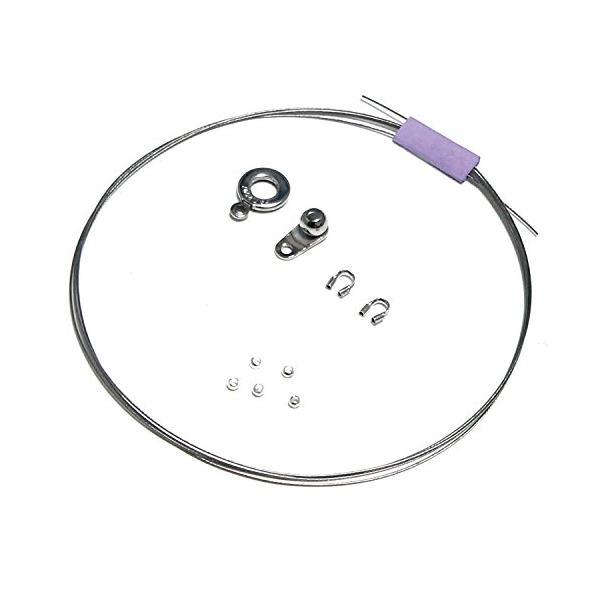 Elsoluna(エルソルーナ) ワイヤー ネックレス 修理キット（ワイヤー太さ 0.38mm シルバー） ハンドメイド アクセサリ ネックレス 手作