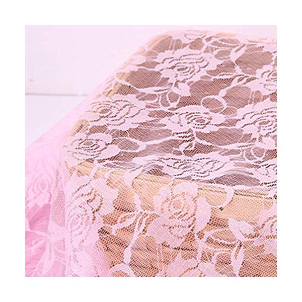 ★併売のため、在庫切れの際はご了承ください。発送委託により倉庫業者がお届けする場合がございます★さらりと肌触りの良いレース 生地 　カラー:ピンク(桜色)　長さ:約2m×幅1.5m 重量:約150g (1m2約50g) 素材：ポリエステル ...