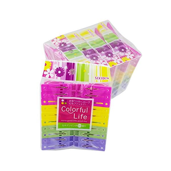 ★併売のため、在庫切れの際はご了承ください。発送委託により倉庫業者がお届けする場合がございます★細いハンガーにも使えます。内側のくぼみで洗濯ロープにも使えます。セキデンピンチ２０個付が６袋入っているセットです。１セットの配色はピンク６個・イ...