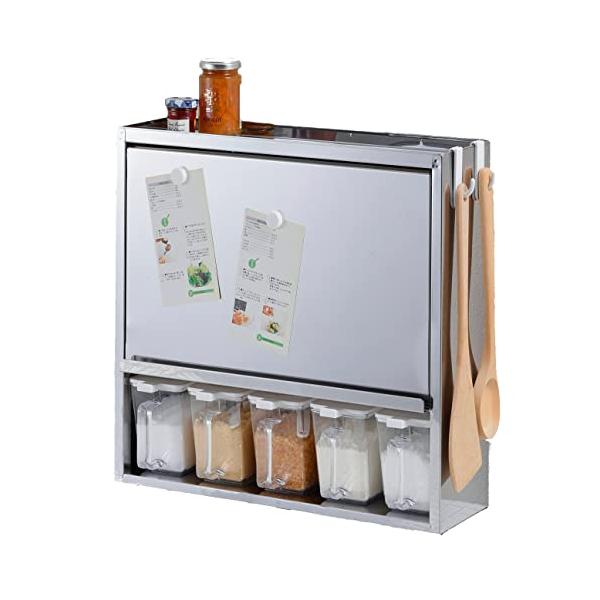 ★併売のため、在庫切れの際はご了承ください。発送委託により倉庫業者がお届けする場合がございます★燕三条の職人が丁寧に作り上げた至高のスパイスラック。美しいステンレスで楽しく映えるキッチンに！フルオープンで固定でき、スムーズに取り出せるフラッ...