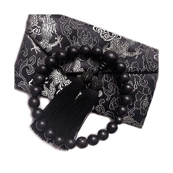 ★併売のため、在庫切れの際はご了承ください。発送委託により倉庫業者がお届けする場合がございます★【珠の素材】：※主珠…縞黒檀（艶消）（13mm）※親珠…縞黒檀（艶消）（18mm） ※天珠…縞黒檀（9mm）【房の素材】：正絹頭付房（黒色）【宗...