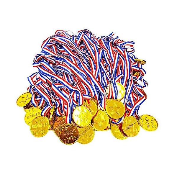 ★併売のため、在庫切れの際はご了承ください。発送委託により倉庫業者がお届けする場合がございます★メダル：φ3.8cm紐の長さ: 約60cm重量:約3.5g/1個パッケージ: 50個セットゲーム、学校のフィールドデー、学校の才能番組などに最適